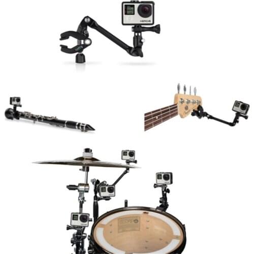 Jam Camera Music Mount Clip Clamp Bracket for Gopro Hero 9 8 7 5 4 3 Xiaomi yi 4K SJCAM SJ5000 SJ6/8 EKEN H9/5 Guitar Instrument