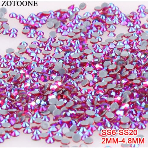 ZOTOONE SS6-SS20 Adhesive Glass Crystal Ab Strass Hotfix Rhinestones For Clothes DIY FlatBack Rhinestone For Applique Sticker D