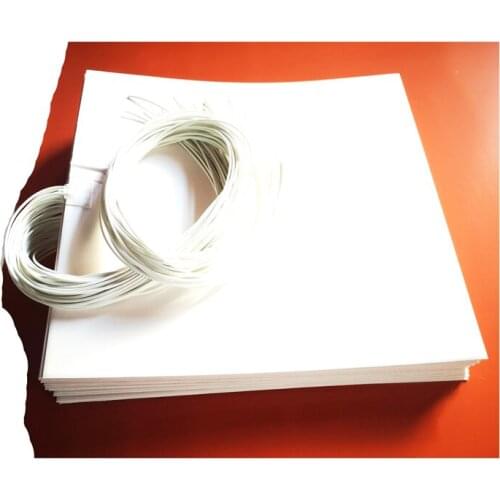 120v 150w 340*420*1.5mm White Silicone Rubber Heater adhesive 1 side 1000mm lead out from middle of 340mm side