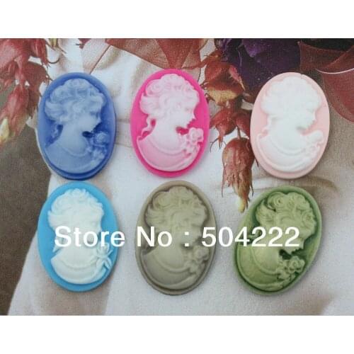 150pcs big Victorian Lady Cameo decoden Cabochon assorted Oval 18x25mm scrapbook, hair bow and flower centers silhouette D25