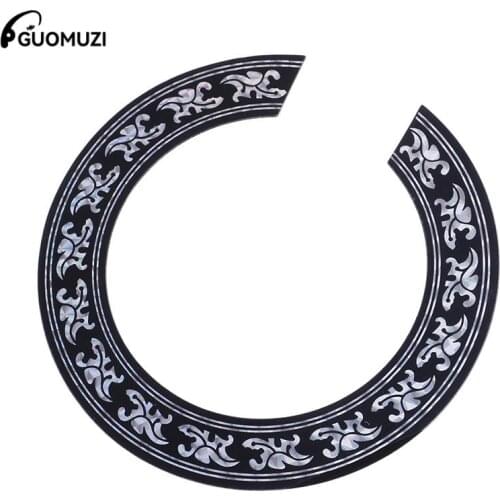 2 Sizes Sound Hole Rose Decal Sticker For Acoustic Classical Guitar Parts Black+Silver