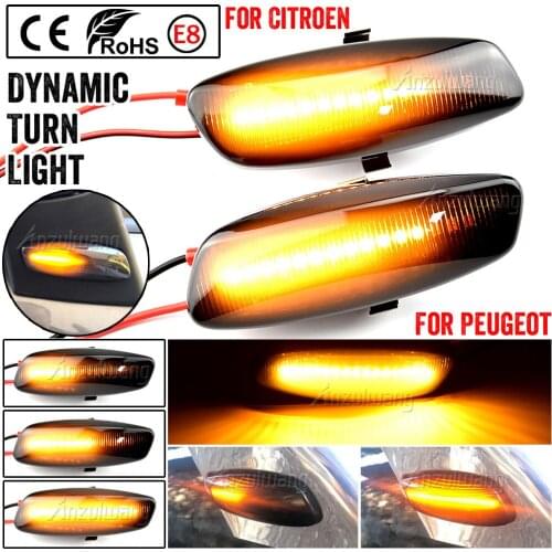 2X LED Car Dynamic Turn Signal Light Side Marker Lamp Blinker Amber For Citroen C4 Picasso C3 C5 DS4 Peugeot 308 207 3008 5008