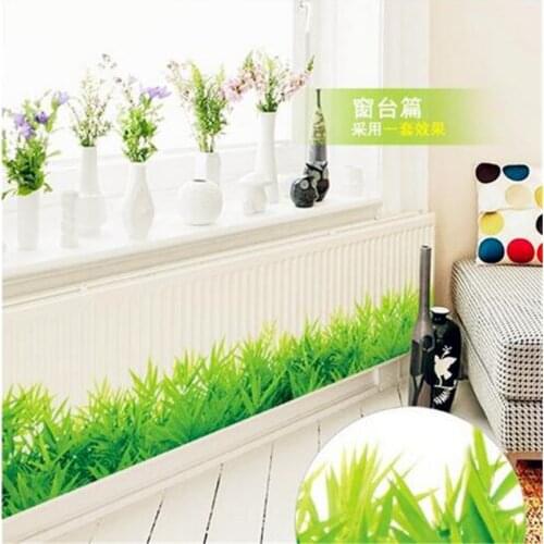 3d vivid green grass baseboard Wall Stickers Skirting kids living Room bedroom Bathroom Kitchen nursery balcony home decor