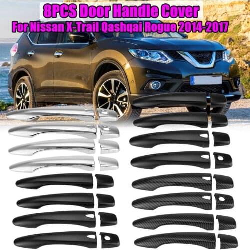 8PCS Car Exterior Door Handle Cover For Nissan X-Trail X Trail Qashqai Rogue 2014 2015 2016 2017 Car Accessories Sticker
