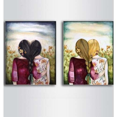 Diamond Embroidery Sisters Friendship Diamond Mosaic Full Square / Round Rhinestones 5d Diy Diamond Paintings Crystal Picture