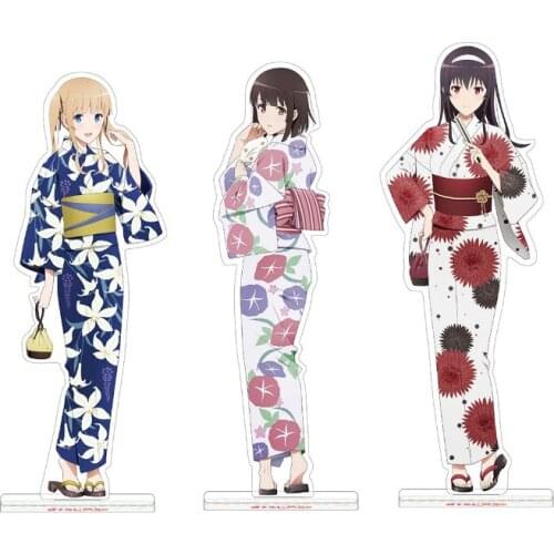 Anime Saekano: How to Raise a Boring Girlfriend Megumi Kato Kasumigaoka Utaha Kimono Acrylic Stand Figure Model Desktop Toy
