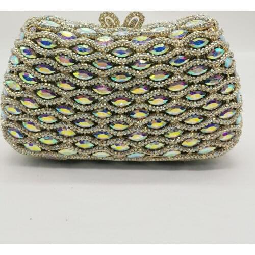 Hollow Out Silver Crystal Purses Women Evening Bags Wedding Party Bridal Clutch Purse Wallet Minaudiere Handbag Clutches Bags