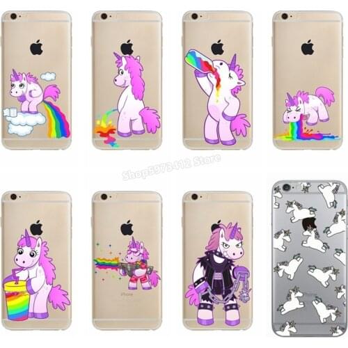 Hasbro Unicorn Mobile Shell Rainbow Horse Protective Case for Apple IPhoneXS Max Mobile Shell TPU Soft Cover Anime Figure Paint