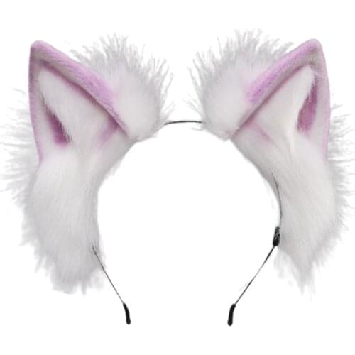 Lolita Plush Hair Hoop Animal Cat Ears Headwear Furry Headband Cute Headpiece Anime Fancy Dress Cosplay Accessories