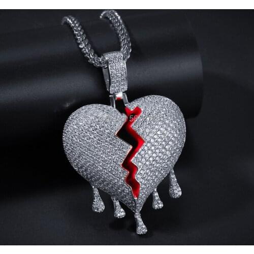 Hip Hop Crystal heart blank pendant, heart pendant