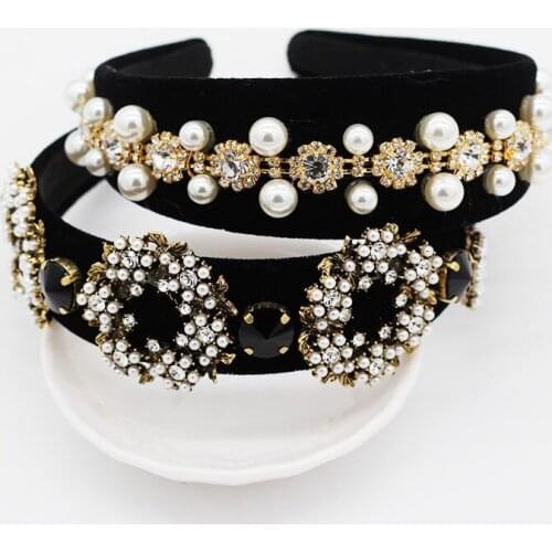 Exquisite luxury and beautiful fashion headband New Baroque full pearl circle accessories prom nightclub catwalk headband 521