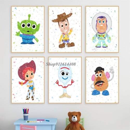 Canvas Paintings Disney Classic Toy Story Anmie Posters and Prints Wall Art Comic Modern Pictures for Kids Bedroom Home Decor