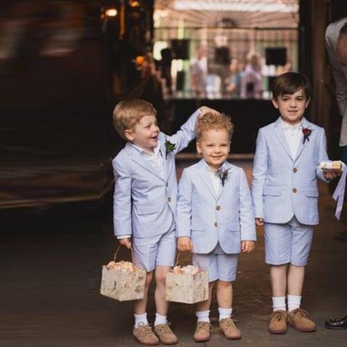 Boys Suits Slim Fit Tuxedo for Wedding 2 Piece Kids Formal Wear Holiday Outfits Dressy Daisy Boy Dress Suits (shorts+jacket)