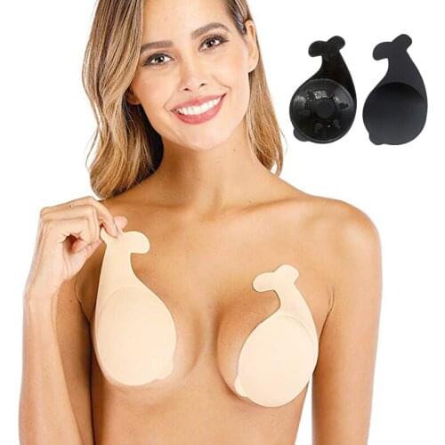 Sexy Lingerie Fish Tail Silicone Bra Pads Push Up Strapless Sticky Adhesive Invisible Backless Bras Reusable Magic Bra For Women