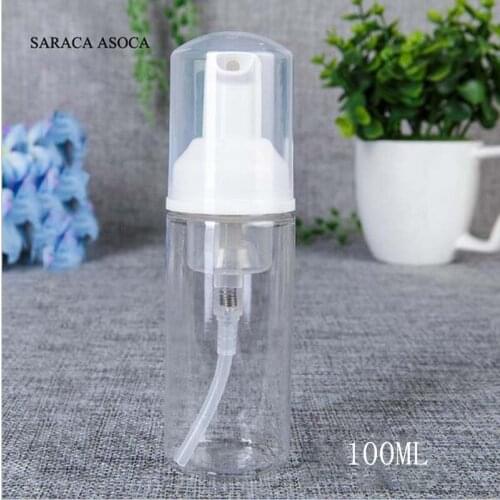 100ml Foaming Mousse Bottle Whipped Points Bottling Fine Shampoo Lotion Refillable Bottles Foam Pump Soap Dispenser PET