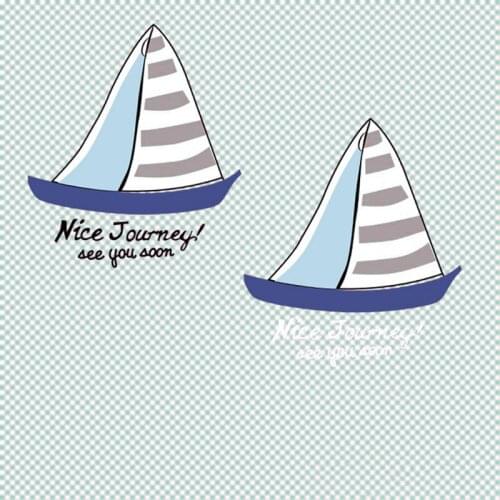 Cartoon Sailboat Biker Patch deal with it Clothes Heat Transfer Printing Ship Iron on Patches for Clothing Diy PVC Stickers
