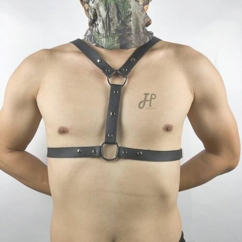 Mens Leather Harness Clothes for Gay Fetish Body Bondage Harness Sex Belt Rave Costumes BDSM Sexy Toys Male Punk Power Lingerie