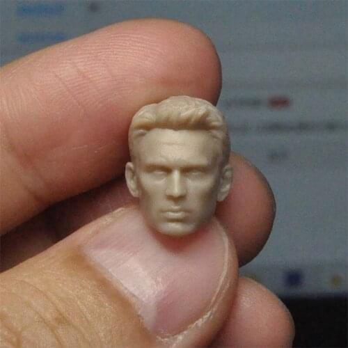 Unpainted 1/18 Steve Chris Evans Head Sculpt Male Soldier Head Carving Model Fit 3.75inch JOYTOY ORI TOY Action Figure