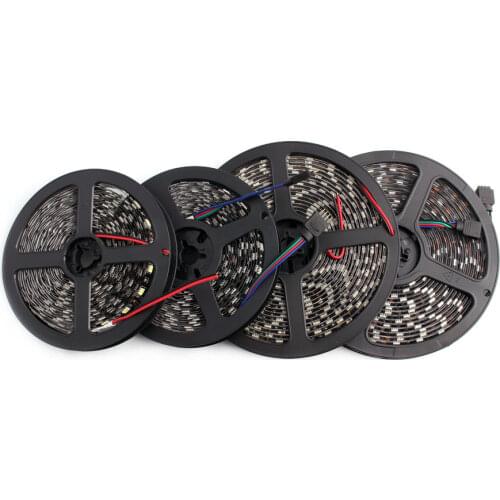 Neon LED Strip 12V RGB SMD 5050 Black White PCB 1M 2M 60led/m Waterproof Flexible PC RGB Led Strip Light 12 V Ribbon Tape Diode