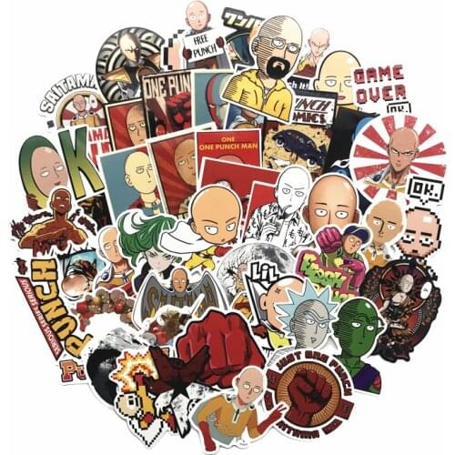 2021 NEW 50PCS ONE PUNCH-MAN Stickers For Snowboard Laptop Luggage Car Fridge DIY Styling Vinyl Home Decor Pegatina