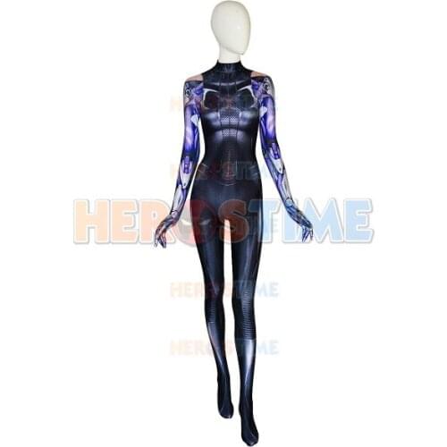 Newest Alita Cosplay Costume 3D Print Spandex Woman Battle Angel Alita Movie Cosplay Halloween Zentai Bodysuit for Girl