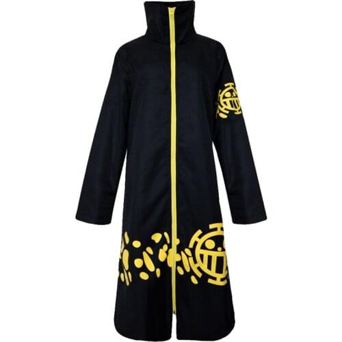 New Arrival One Piece 2 Years Later Cosplay Costumes Trafalgar Law Cartoon Black Coat/Clock/Jacket Halloween Christmas Party