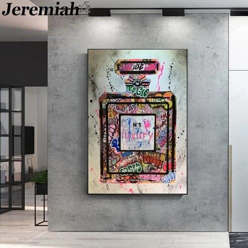 Perfume Graffiti Canvas Painting Fashion Color Letter Poster Wall Art Nordic Room Home Decoration Accessories