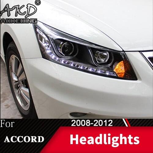 Head Lamp For Car Honda Accord 2008-2012 Accord Headlights Fog Lights Day Running Light DRL H7 LED Bi Xenon Bulb Car Accessory