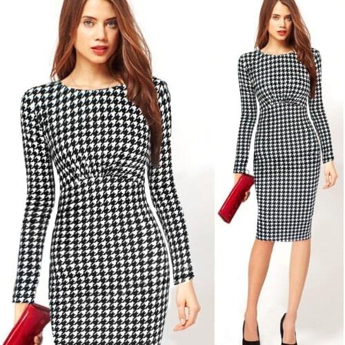 QR Spring Summer Dress Women 2019 Vintage Sexy Long Party Dress Female Casual Plus Size Plaid Office Pencil Bodycon Dresses 4XL