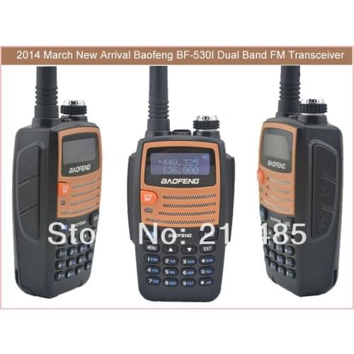 Baofeng BF-530I 136-174MHz & UHF400-520MHz Dual Band 5W/1W 128CH FM 65-108MHz with Free Earphone Portable Two-way Radio