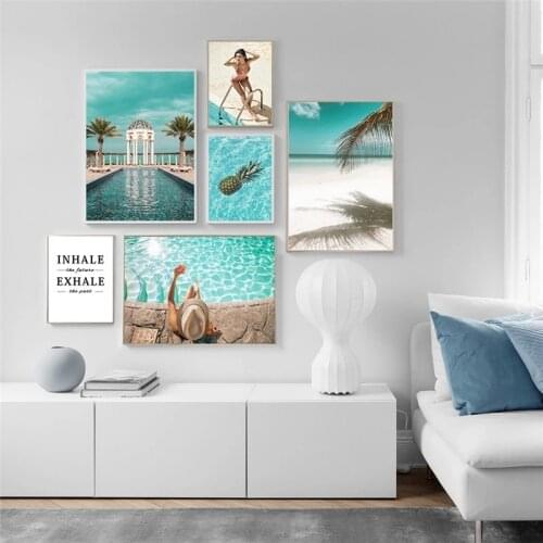 Seaside Scenery Decor Poster Wall Art Canvas Art Painting Fresh Landscape Print Modern Home Decor Picture For Living Room Design