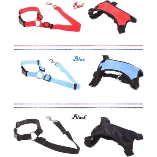 NEW Breathable Mesh Dog Harness Leash With Adjustable Straps Pet Harness With Car Automotive Seat Safety Belt Dog Chest Straps