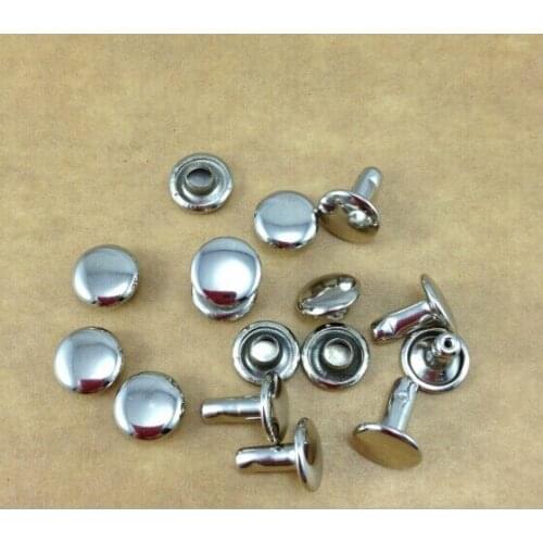 Silver 5mm 1000sets Round Double Cap RivetMetal Punk Rock DIY Studs Leathercraft Accessories Spike Free Shipping