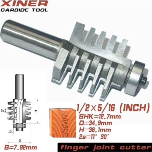 1/2*5/16,Freeshipping,Cone tooth tenon cutter / puzzle cutter / finger joint cutter / woodworking milling cutter /cnc engraving