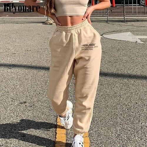 2021 Sport Streetwear Pants Harajuku Joggers Casual Women Sweatpant Letter Print Summer Elastic High Waist Trousers Cargo Pants