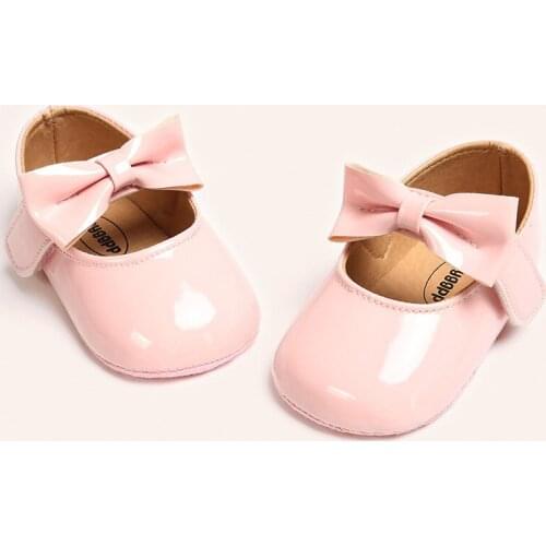 New Baby Girls Toddler Fashion Shoes Newborn Infant Kids Childrens Bow Pram Wedding Anti-slip Party First Walker Shoes