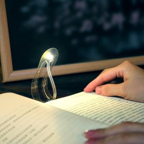 Ultra-thin LED Night Light Bookmark Light Folding Curved Book Light Eye Reading Lamp Kitap Okuma Lambasi Tinnest Reading Lamp