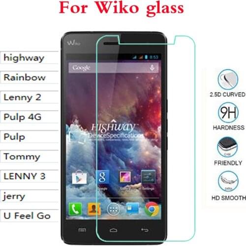 Tempered Glass For Wiko highway Rainbow Lenny 2 Pulp 4G Pulp LENNY 3 Tommy jerry U Feel Go Screen Protector Film
