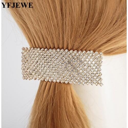 YFJEWE Women Wedding Bridal Clear Crystal Rhinestone Hair Accessories Jewelry Barrettes Headwear H048
