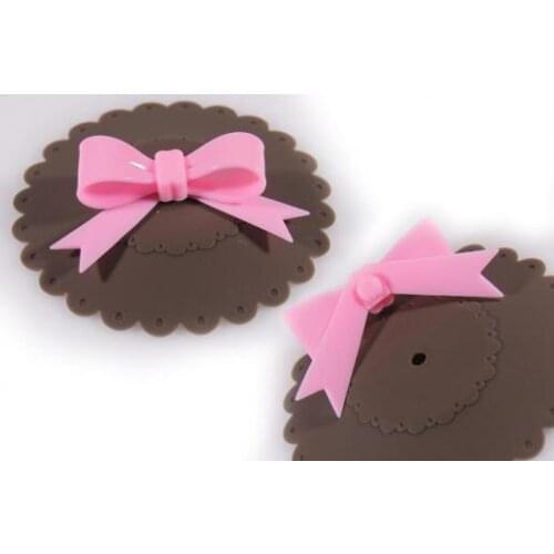 100PCS Bowknot Anti-Dust Silicone Lids For Tea Cup Cover Coffee Tea Cup Vasos De Plastico Suction Seal Cap Gifts