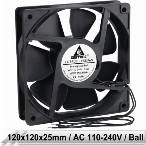 2 pcs lot 120mm 12025 120mm x 25mm 12cm AC 110V 115V 120V 220V 240V 2Pin EC Brushless Cooling Radiator Cooler Fan