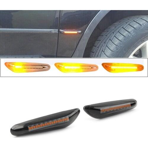 Car LED Turn Signal Lamps Dynamic Side Markers Light for BMW E90 E91 E92 E60 E61 E81 E82 E84 E83 E88 E46 X1 X3 1 3 5 Series