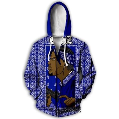 Blood Gang Bandana 3D Print Causal Clothing New Fashion Men/ Women Zipper Hoodies Plus size S-7XL harajuku man hoodies