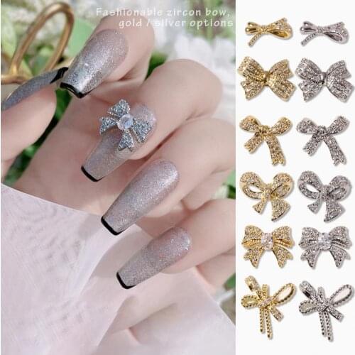 Nail Bowknot Manicure Decor Nail Salon Super Shiny Novelty Cubic Zirconia Creative Nail Decorations for DIY Nailart Supplies