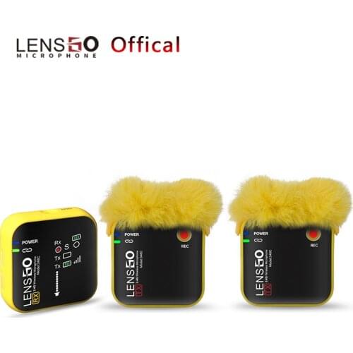 LENSGO Wireless Microphone System 2.4GHz Interview Lavalier Lapel Mic Receiver Kit for Phones DSLR Tablet Camcorder