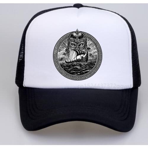 King of nordic gods Odin Baseball cap Summer men Nordic runes amulet hat cool outdoor Mesh trucker cap Womens sunhat