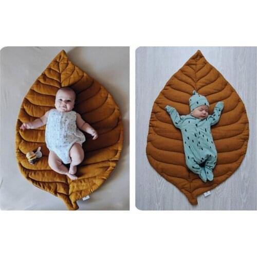 Baby Cotton Play Mat Crawling Carpet Leaf Shape Kids Room Floor Rug Game Pad Playmat Child Bedroom Nursery Decoration Props