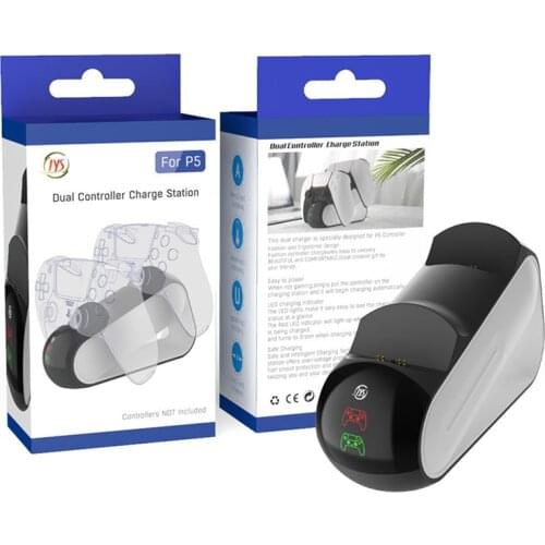 Dual Fast Charger for PS5 Wireless Controller Charging Dock Stand Station for Play-Station5 Joystick Gamepad