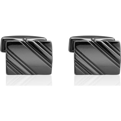 French Cufflinks for Mens Jewelry Luxury Gun Black Square Brand Cuff Links bouton de manchette gemelos para camisas