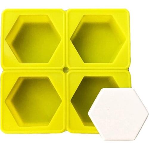 FUNBAKY 4 Cavity Geometric Soap Mold Silicone Square Mold For Soap Making DIY Household Simple Soap Molds